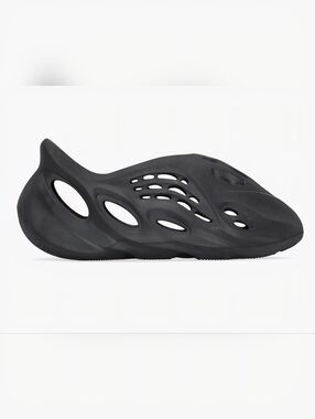 YZY Sleek Black Foam Slip-On Clog with Cutout Design